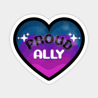 PRIDE Month Proud Ally Bi Pride Heart Magnet