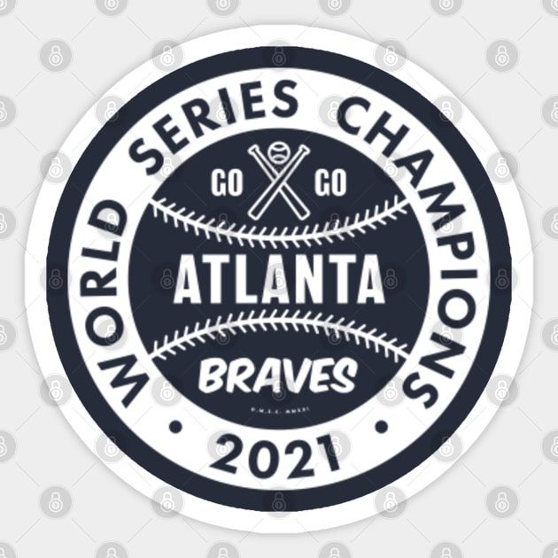 deadmansupplyco Atlanta Braves - 2021 World Series Champions (White) Long Sleeve T-Shirt