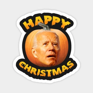 Funny Anti Joe Biden Happy Christmas Holiday Pumpkin Head Magnet