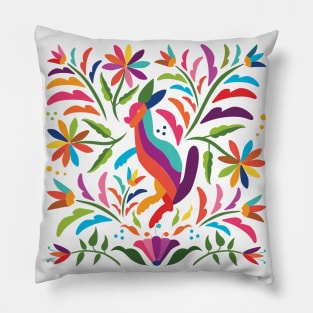 Mexican Otomí Hare / Colorful & happy art by Akbaly Pillow