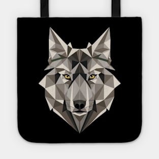 Geometric Wolf Wild Dog Animal Lover Geometry Art Gift Tote