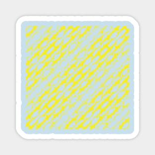 Abstract Diagonal Bright Yellow Shark Pattern on default Aqua background Magnet