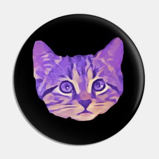 Kitty Face Purple Pin