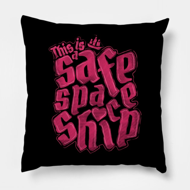 Safe Space Ship Pillow by shewantedstorm