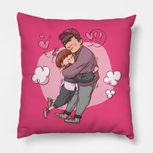 couple hug lover Pillow