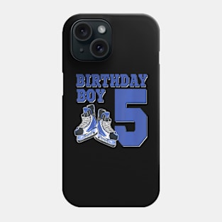 5 Year Old Ice Hockey Themed Birthday Party 5Th Boy Phone Case