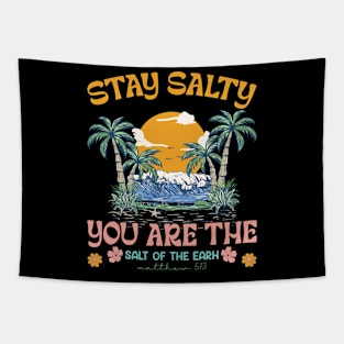 Stay Salty Bible Verse Christian Beach Gift For Women Men Tapestry