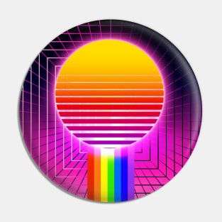 Ray of Sunshine Synthwave Pin