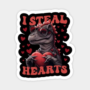 Heart Thief Dinosaur Valentine's Day Magnet