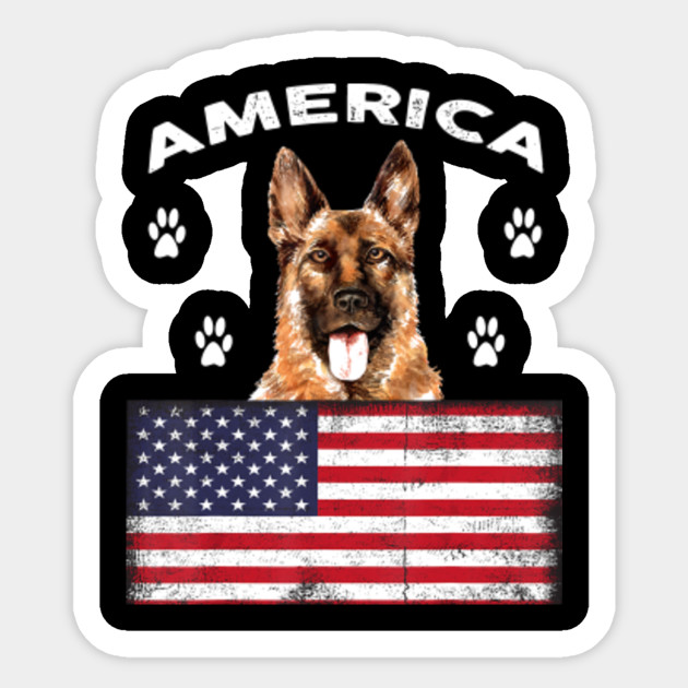 German Shepherd American Flag Shirt Dog