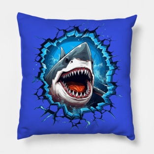 Great White Shark Attack Pillow