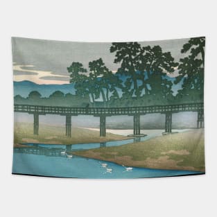 Asano River at Kanazawa by Kawase Hasui Tapestry