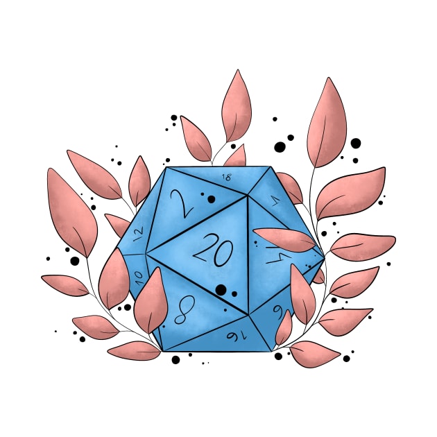 Blue d20 by Drawingbreaks