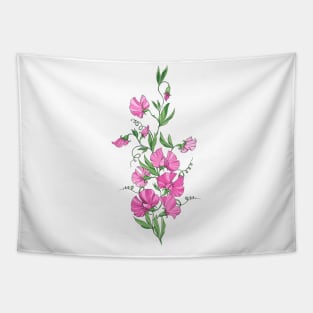 a bouquet of sweet pea flowers Tapestry