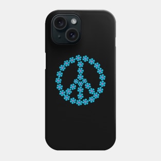 blue flowery peace sign Phone Case