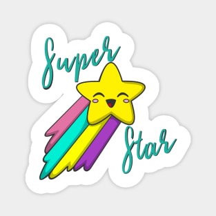 Cute Kawaii Teal Print SUPER STAR Babi - *STAR* Magnet