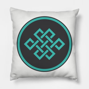 Tibetan Knot in Aqua Pillow