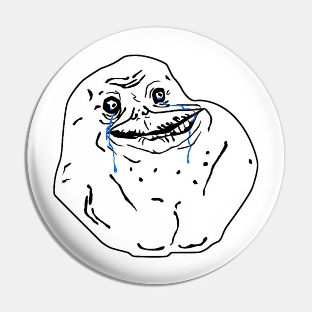 Forever Alone Face Pin by FlashmanBiscuit