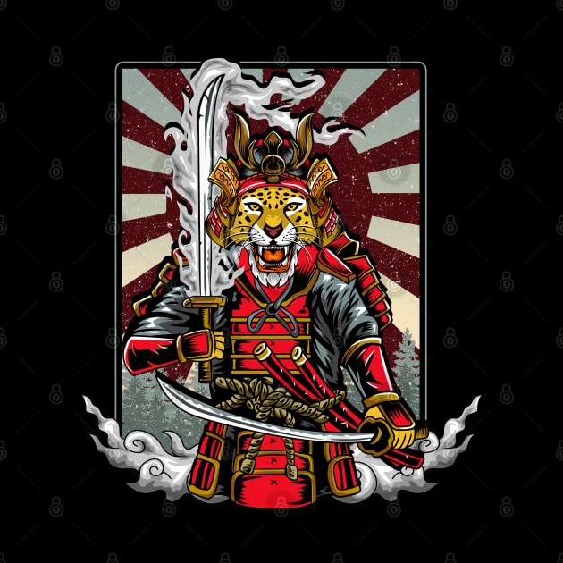 Samurai Cheetah Warrior Japan Japanese by E