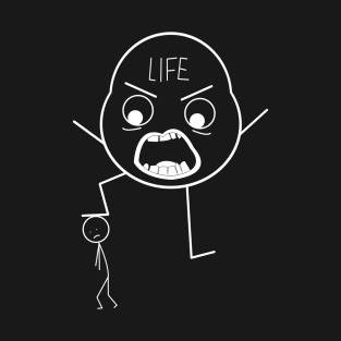 Guy with bad life - stick figures T-Shirt