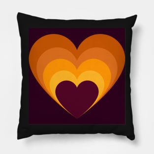 Autumn gradient heart - orange Pillow