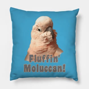 Moluccan Cockatoo Parrot Fluffin' Fluffenchops Pillow