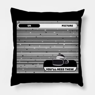 VR Virtual Reality Picture Black and White Picture Pillow