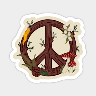 Redwood Peace Sign Magnet