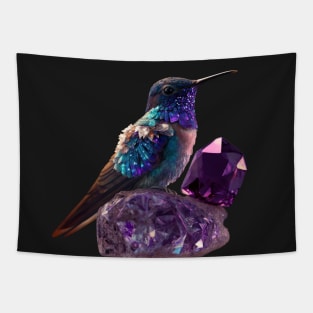 Star Light Hummingbird and Crystals Tapestry