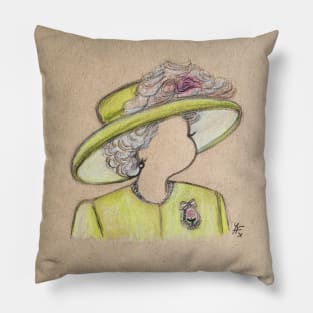 Queen Elizabeth II Sketch Pillow