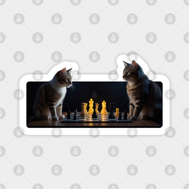 CHESS CAT Magnet by JWOLF