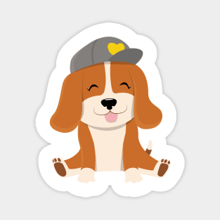 Cute Cartoon Beagle Dog Magnet