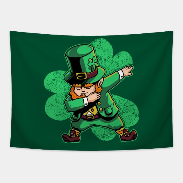 Dabechaun Leprechaun Dabbing St Patricks Day Green Shirt Tapestry by vo_maria