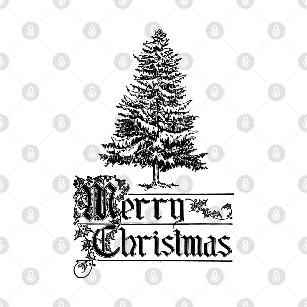 Merry Christmas with Conifer Tree by Biophilia