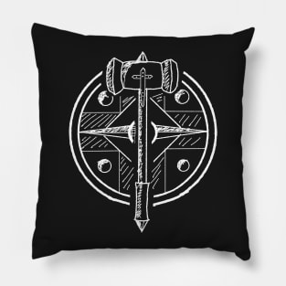 War Hammer with Shield Pillow