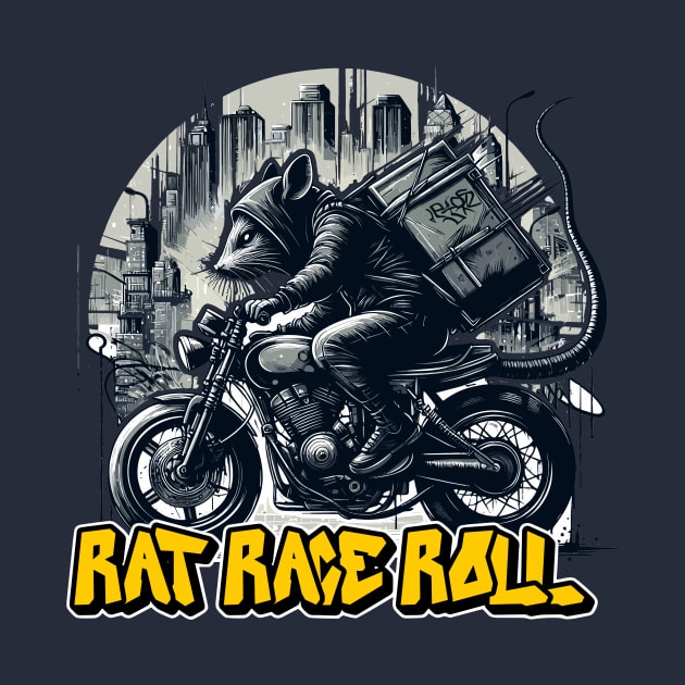 Rat Riding Motorcycle Rat Race Roll Rat Ride Motorcycle by SmartStyle Gallery