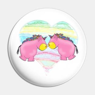 Loveheart Unicorns Pin