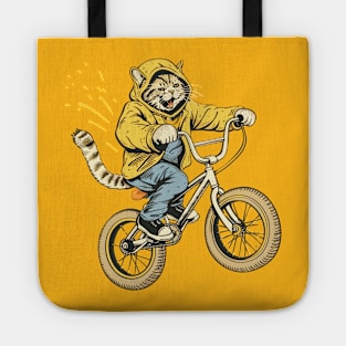 Cat Riding a Bike Tote