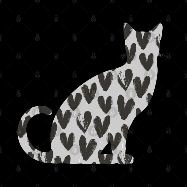 Black Heart Cat | gifts for cat lovers by DesignsbyZazz