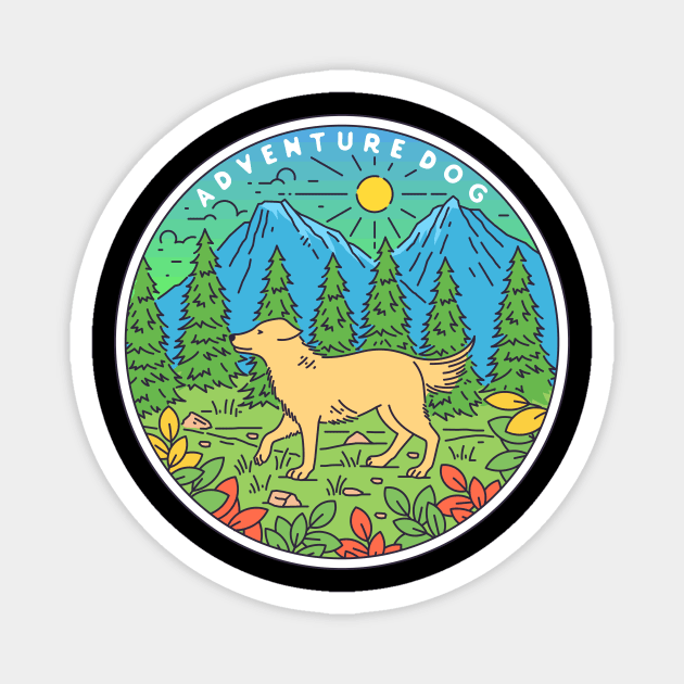 Adventure Dog Forest Mountain Camping Hiking Outdoor Magnet by anubis1986