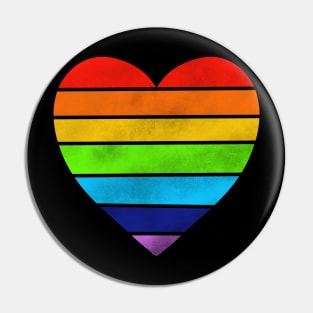 Retro Rainbow Heart Pin