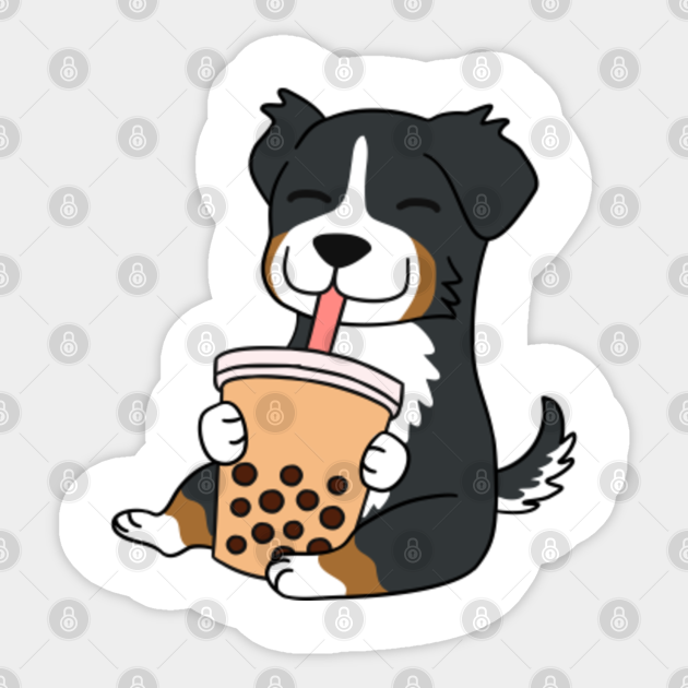 Bernese Mountain Dog Drinking Bubble Tea Bernese Mountain Dog Sticker Teepublic Uk The cards are empty so you can write your own message.all cards contain the same image.these note cards measure approximately 4 x 5 inches. bernese mountain dog drinking bubble tea