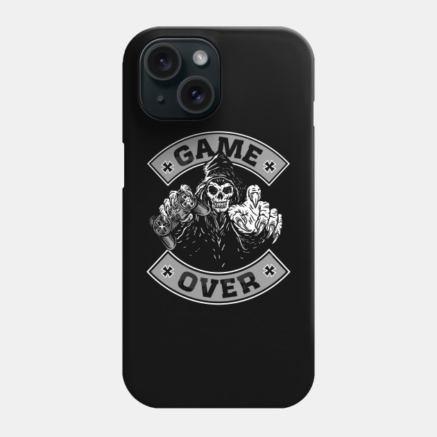 grim reaper holding controller game emblem design Phone Case by drydenshops