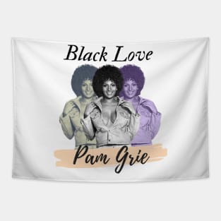 Pam Grier Retro Blaxploitation Fan Artwork Tapestry