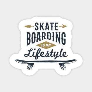 Skateboarding Is My Life. Sport, Lifestyle. Funny Motivational Quote. Humor Magnet