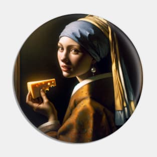 Cheese with a Pearl Earring: Gourmet National Cheese Lover Day Pin