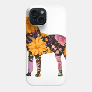 Boston Terrier Vintage Flower Pattern Phone Case