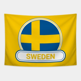 Sweden Country Badge - Sweden Flag Tapestry