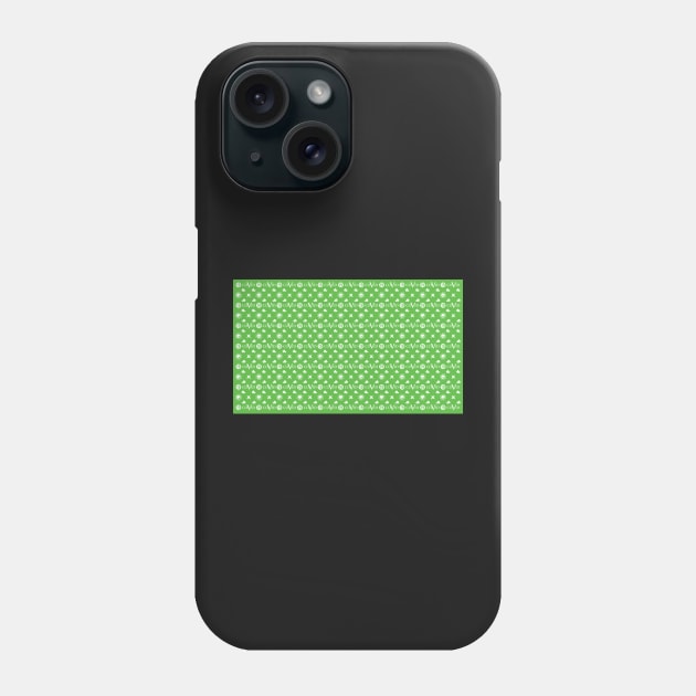 COVID 19 Pattern Green White Phone Case by GraficBakeHouse