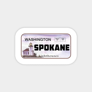 Spokane Washington License Plate Lighthouses Magnet